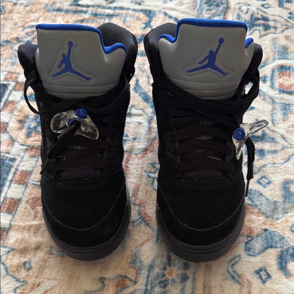 Black and Blue Air Jordan Sneakers